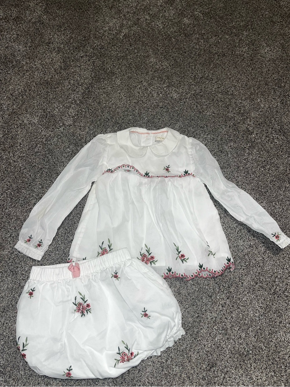 Baby Boden White Formal Set Euc Cotton Unisex 18/24 Mo